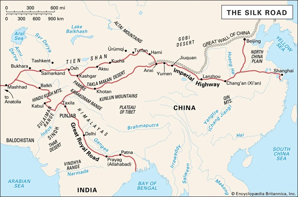 A Map of Old Silk Road